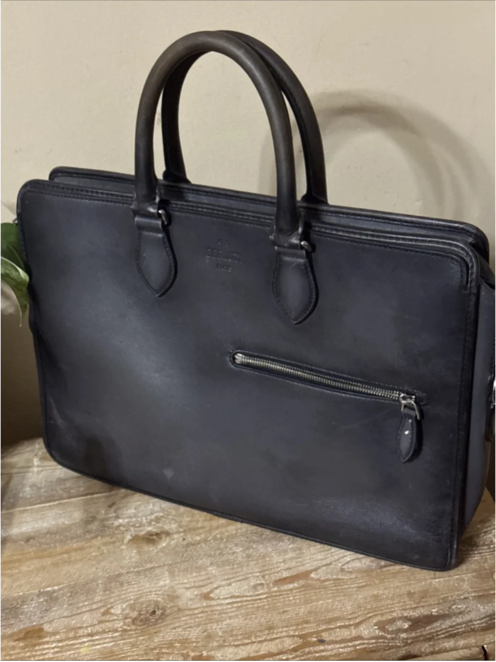 BERLUTI Briefcase Un Jour Venezia Calf Leather NO Shoulder Strap
